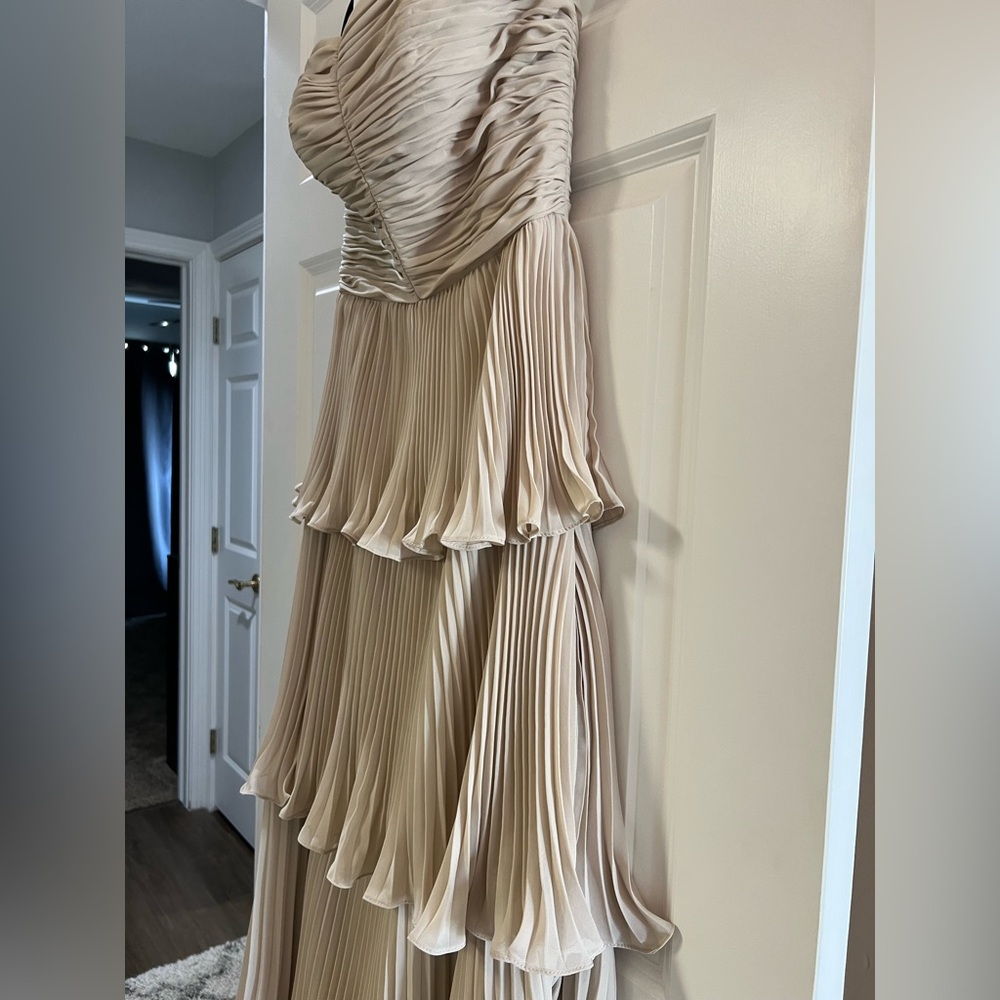 JJs House Strapless Sand Layered Dress - Picture 5 of 7